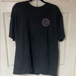 Black Leopard Print Short Sleeve Tee